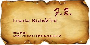 Franta Richárd névjegykártya